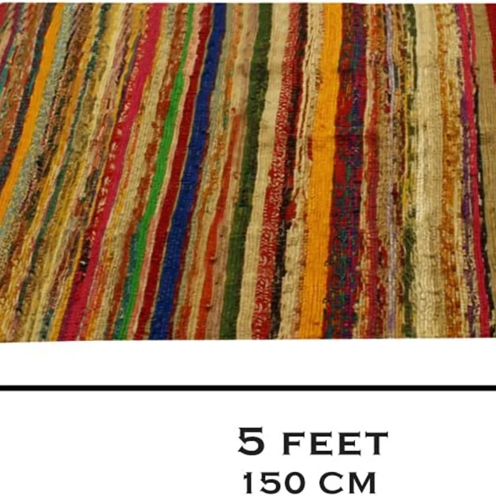 Chindi Cotton Rag Rugs 100% Eco-Friendly, 2-in-1 Reversible Multipurpose